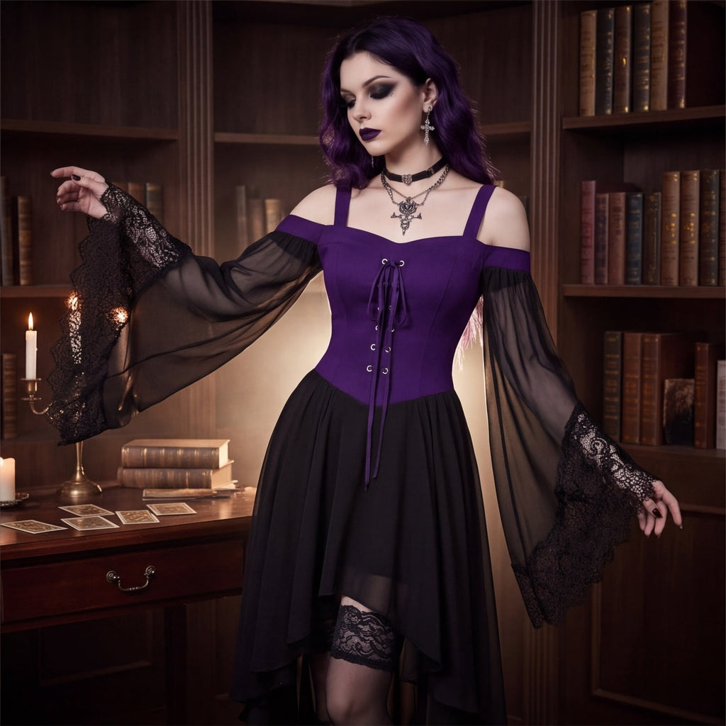 Witch Dress Women 2026 Halloween Costumes Woman Adults Medieval Vampire Butterfly Sleeve Mesh Gothic Outfits Red S