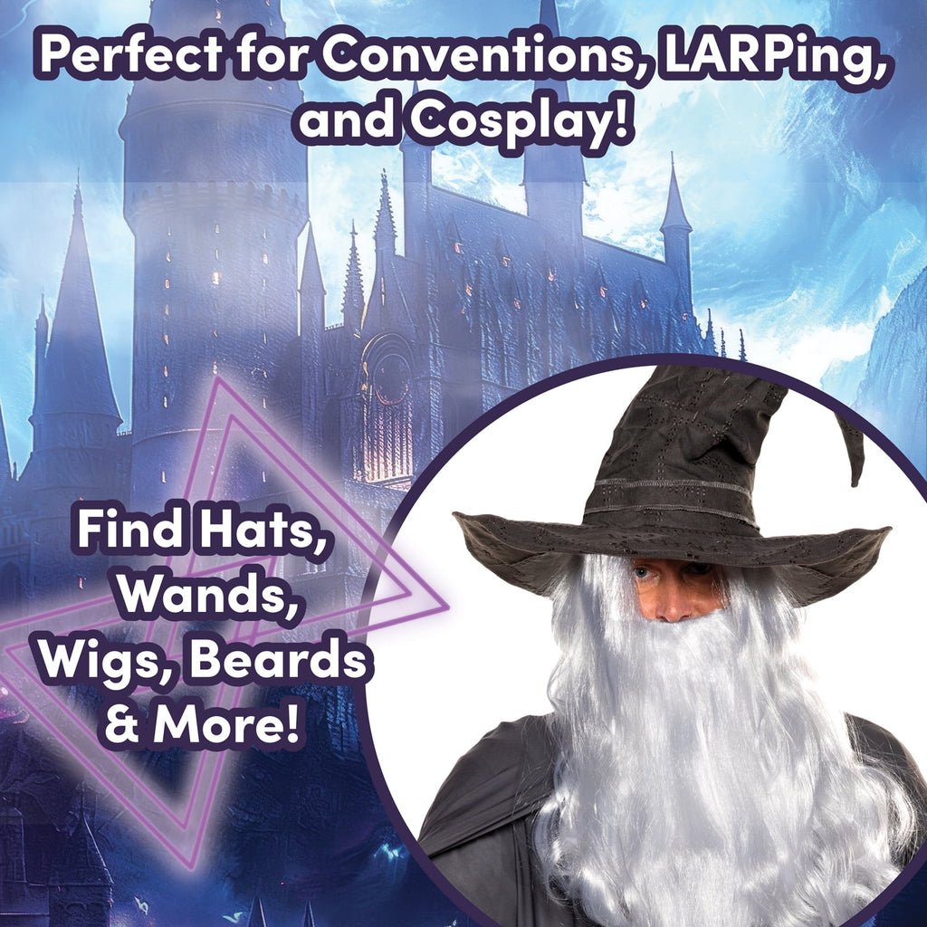 UNDERWRAPS Men's Grey Warlock Costume - Halloween Costumes for Men, Renaissance Wizard Outfit, Cosplay Costume, Adult Sorcerer Costume