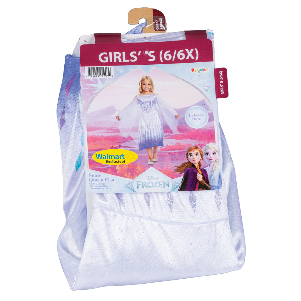 Disney Frozen 2 Snow Queen Elsa Halloween Costume for Children, Girls Size M (7/8), by Disguise