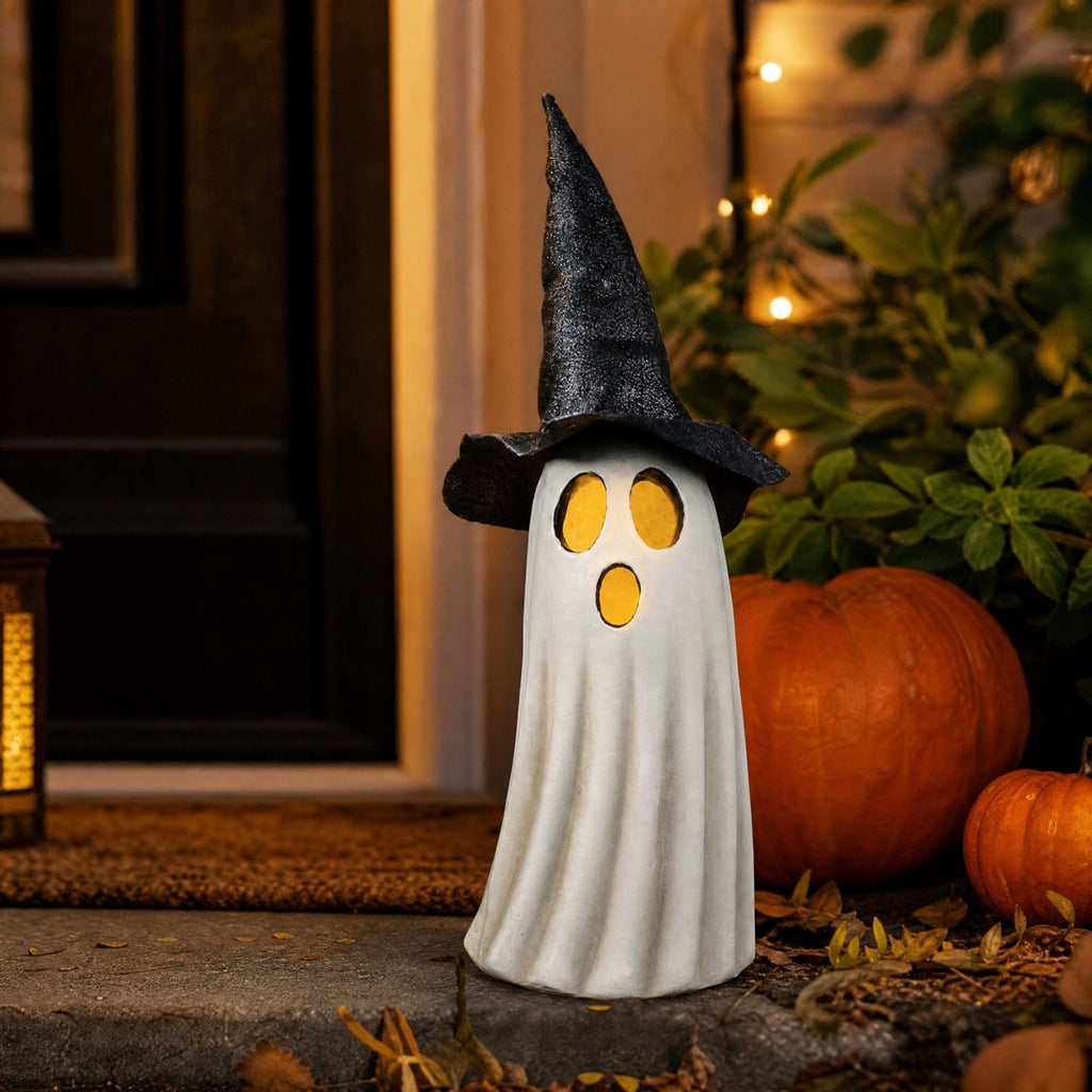 Halloween Ghost Decor 10", Witch Ghost Figurine for Porch Table, 1 Pack