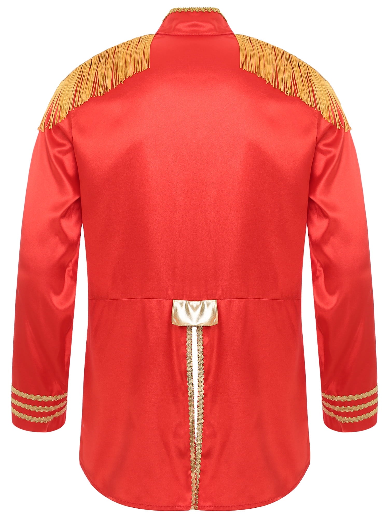 Eandarui Men's Halloween SGT Sergeant Pepper Costume Jacket Fancy Dress Hippie Music Star 1960s Shirt Red M