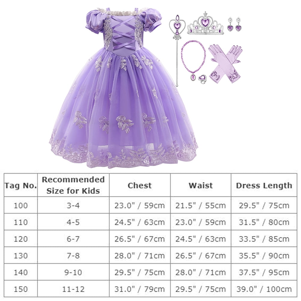 IBTOM CASTLE Little Girls Princess Halloween Cosplay Outfits for Kids Party Fancy Dress up Long Evening Gown 4-5 Years Cinderella Blue