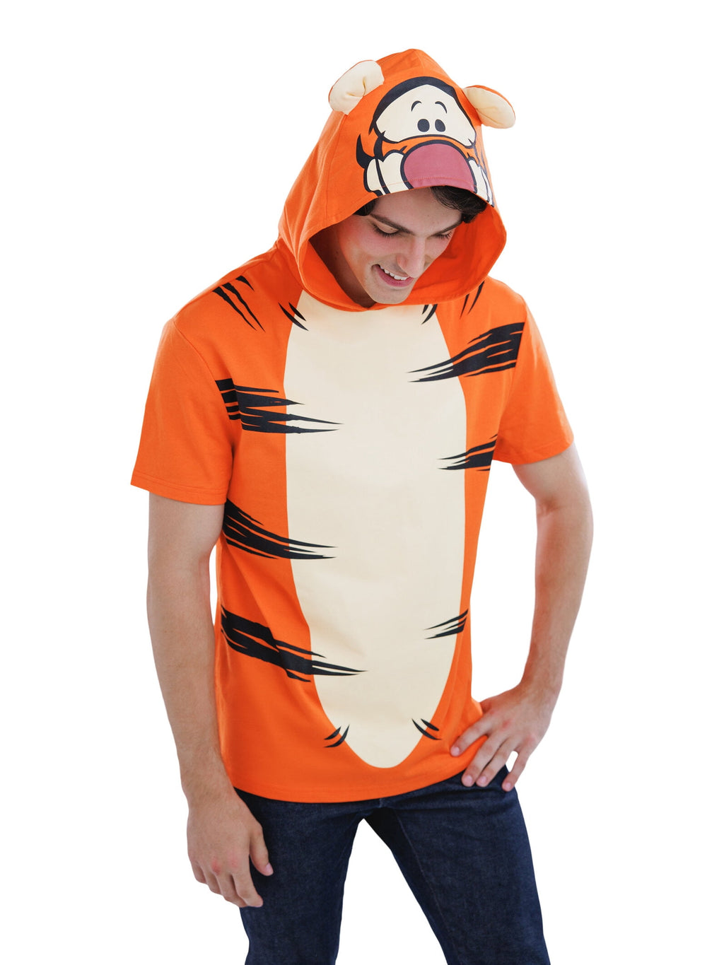 Disney Winnie the Pooh Little Boys' Cosplay Short Sleeve Hooded T-Shirt Eeyore Blue Grey