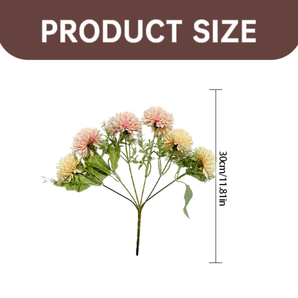 Artificial Fall Flowers Bouquet, 6 Heads Chrysanthemums Mum Spray, Fall Home Decor for Thanksgiving & Halloween, Wedding Bouquets, Kitchen Table Centerpieces, Autumn Decoration