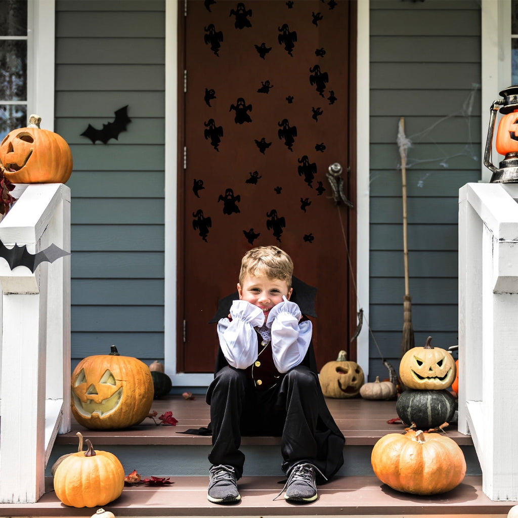 Vinyl Wall Decal - Halloween Ghost Pattern 16" x 30" - Halloween decoration, Seasonal Decor - Teens, Adults, Indoor, Outdoor, Wall, Door, Window, Living Room, Office