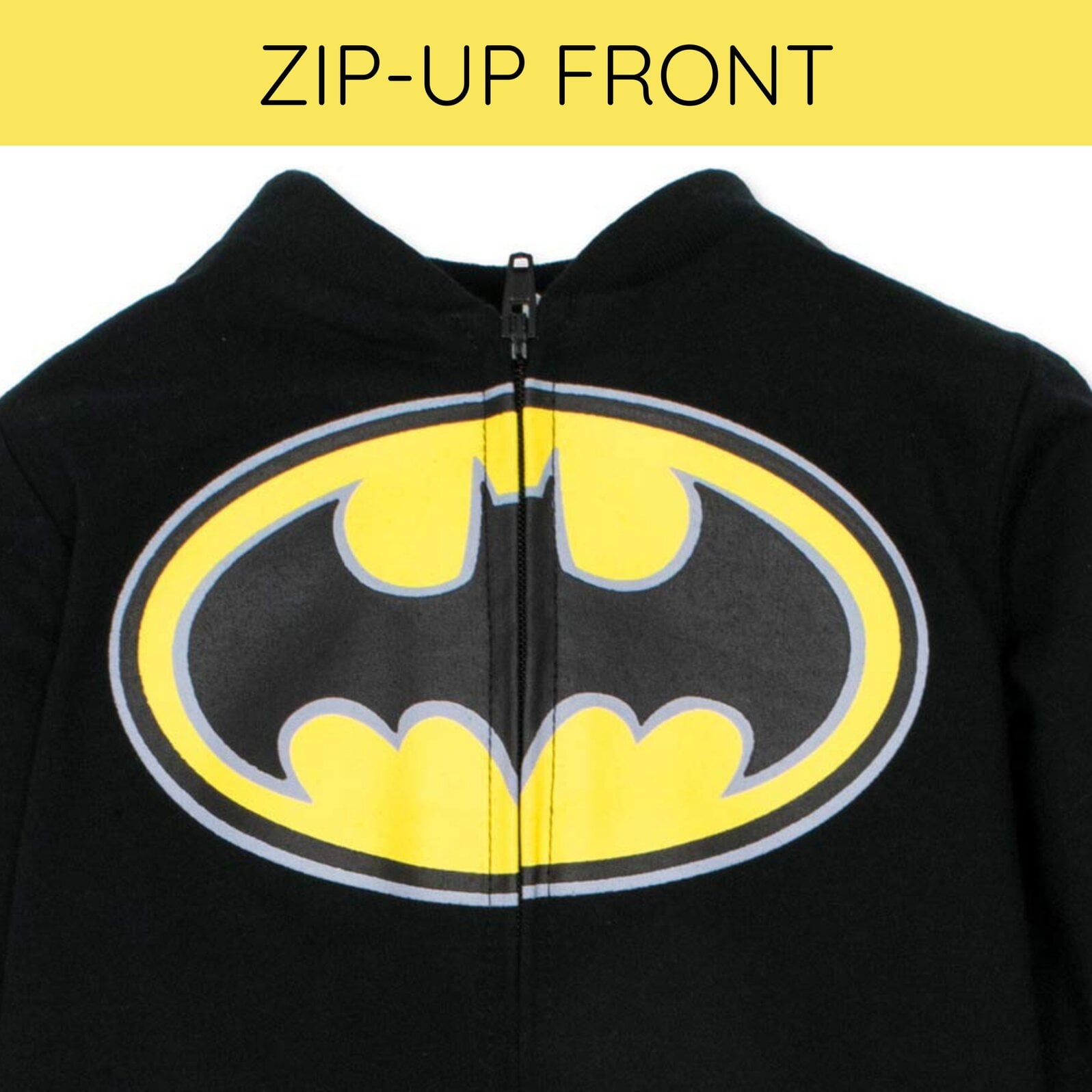 DC Comics Justice League Toddler Boy or Girl Cosplay One Piece Coverall with Cape Batman Black