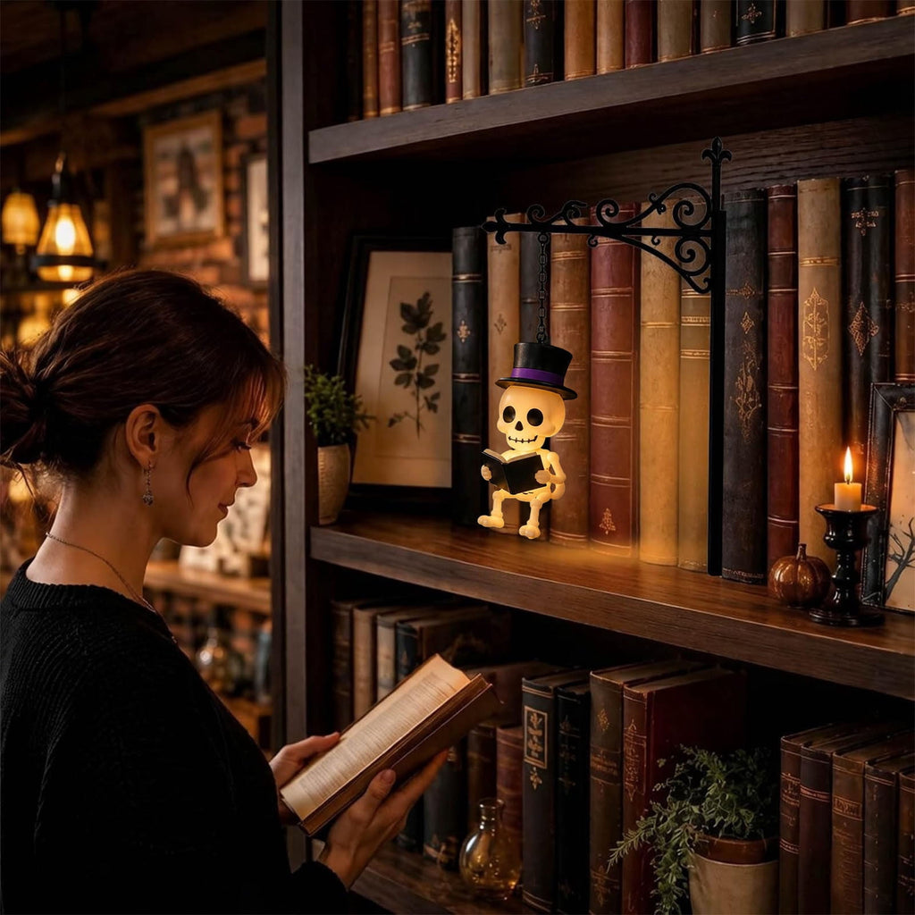 Halloween Ghost Library Lantern Decorative Bookshelf Lighting, Reading Book Shelf Lights for Study Reading Corner Home Library Gift for Book Lovers Bookworms