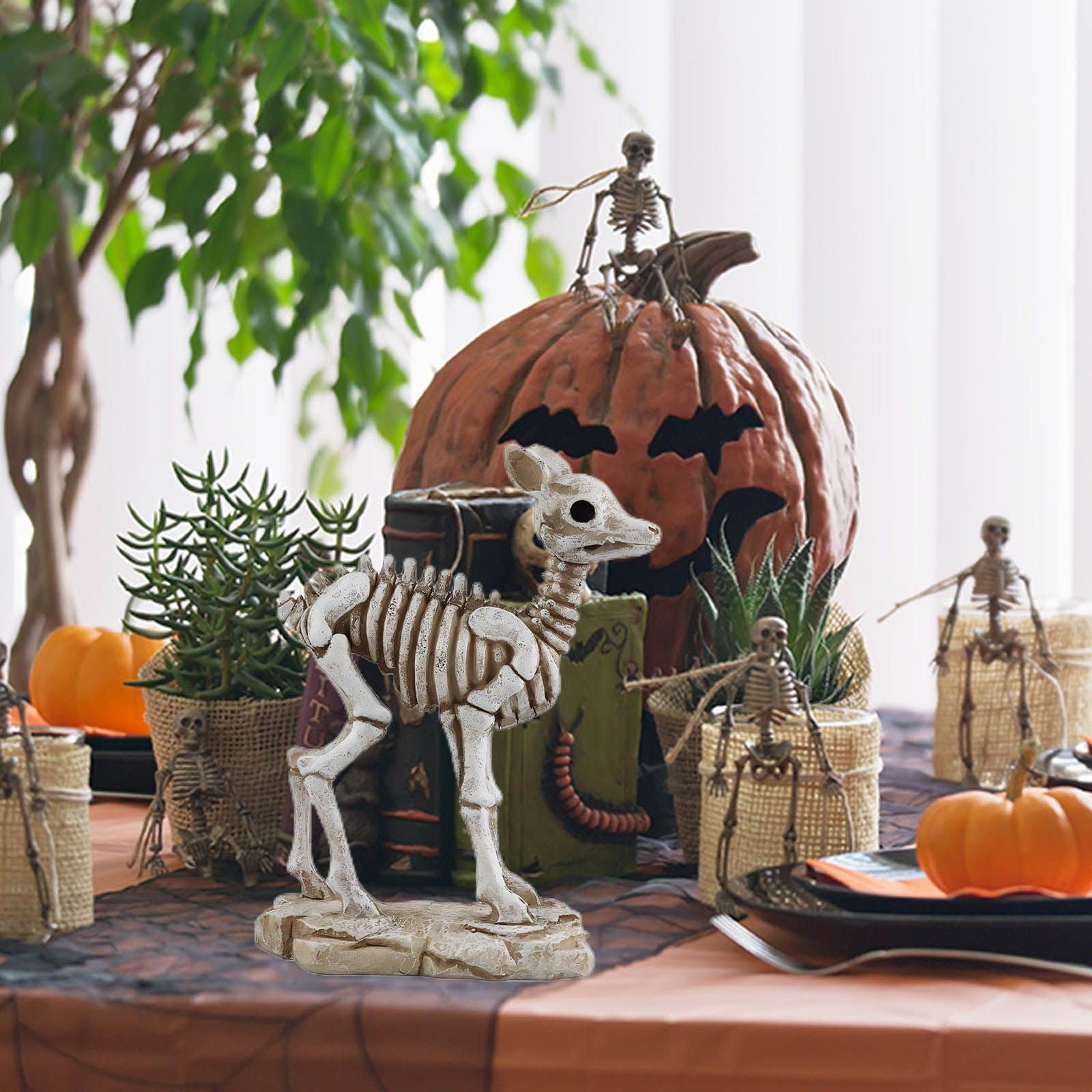 amlbb Halloween Decoration Halloween Skeleton Horror Decorations Simulation Animals Skeleton Ornaments Bar Decoration Frogs Skeleton on Clearance