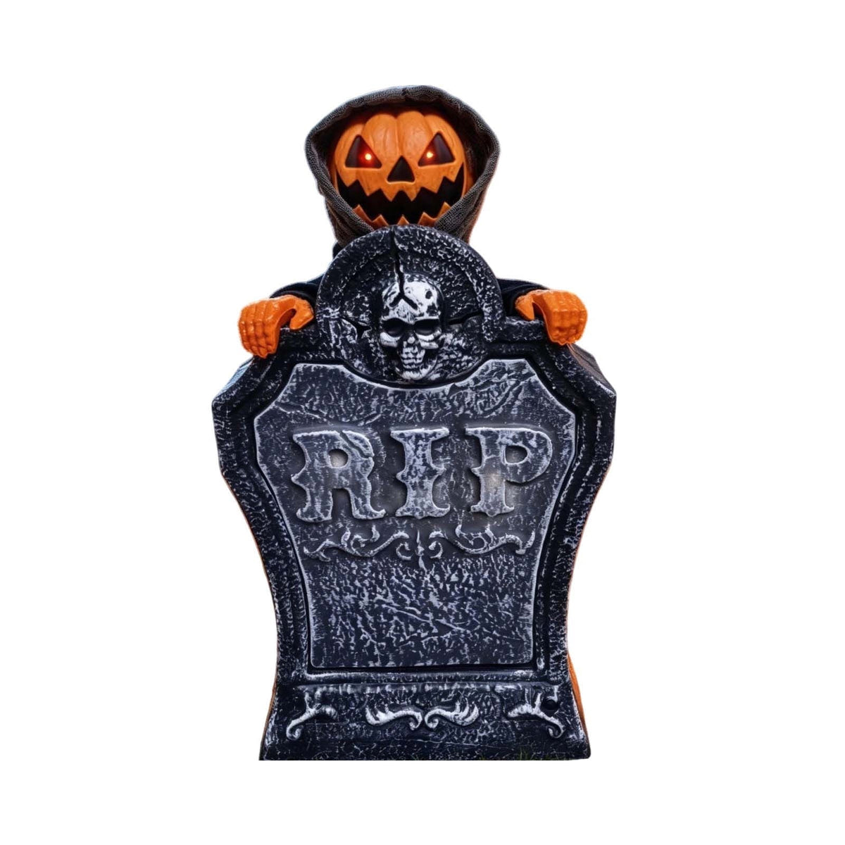 Roiihwy Halloween Animated Tombstone With Voice Activated Rising Skeleton And Pumpkin, B