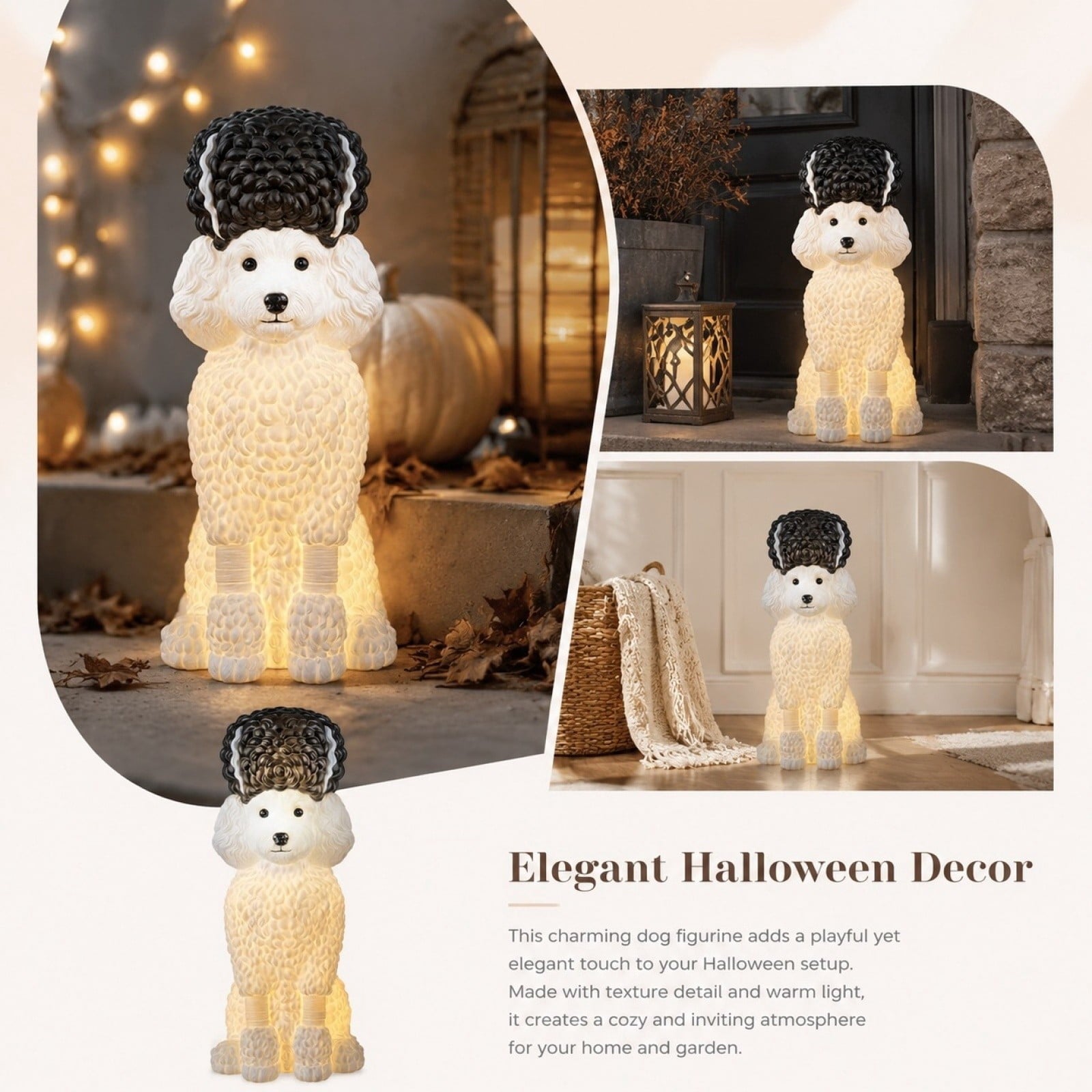 Clearance! Christmas Golden Retriever Statue with LED Lights, Cute Dog Holding Puppy Figurine, Christmas Decoration Indoor Outdoor, Gift for Kiddo Adults