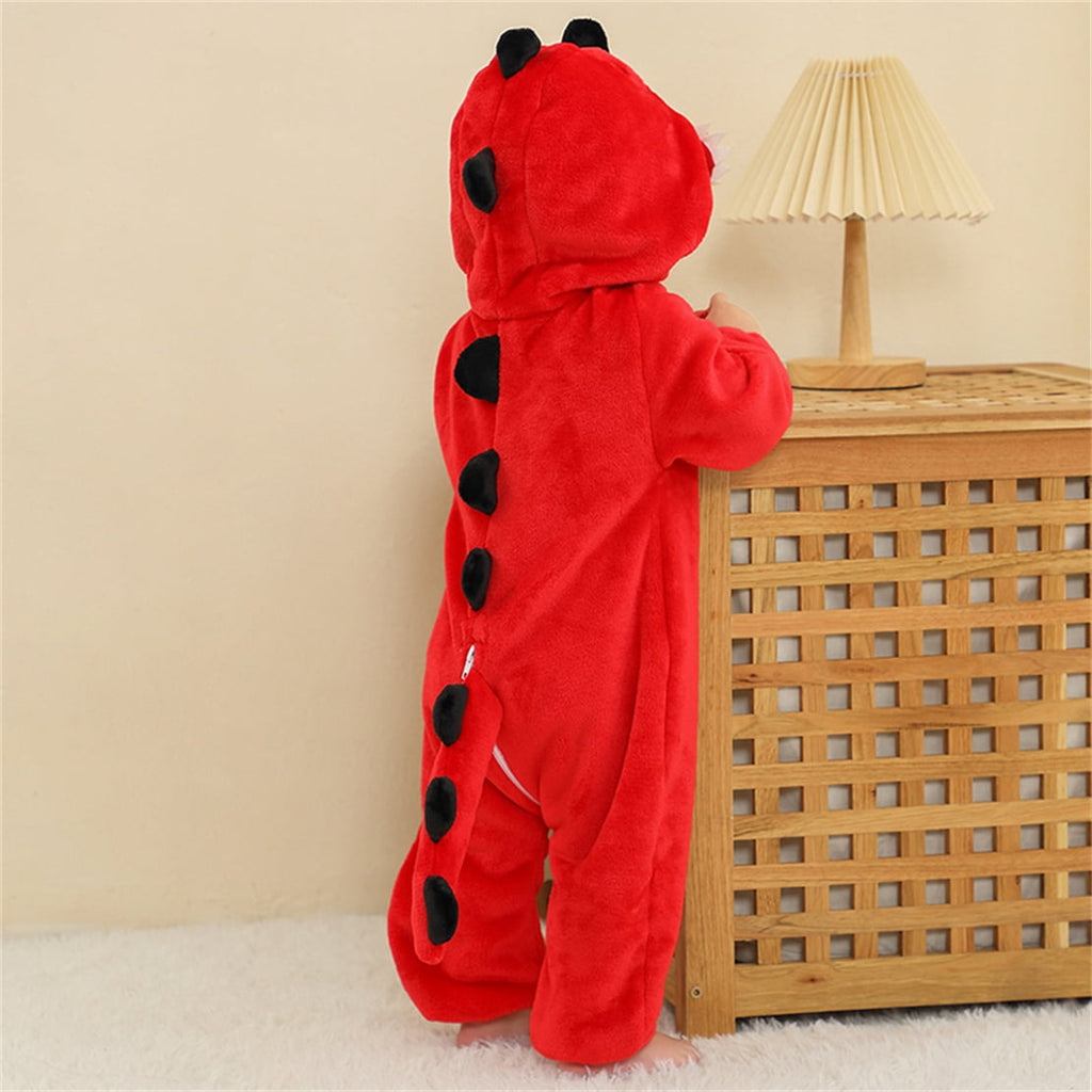WIBACKER 0-3T Unisex Baby Animal Costume Winter Autumn Flannel Hooded Romper Christmas and Halloween Panda Cosplay Jumpsuit