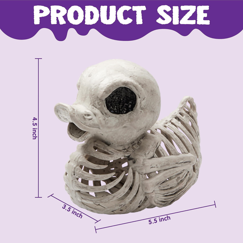 Joyfy 2 Pcs Duck Skeleton Halloween Decoration,4.5 Inch Posable Plastic Animals Halloween Skeleton for Indoor Outdoor Halloween Decorations,Haunted House Party Props
