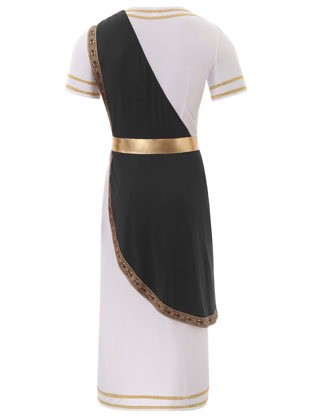iixpin Mens Halloween Toga Robe Ancient Roman Costume Short Sleeve Greek God Tunic with Belt Yellow 3XL