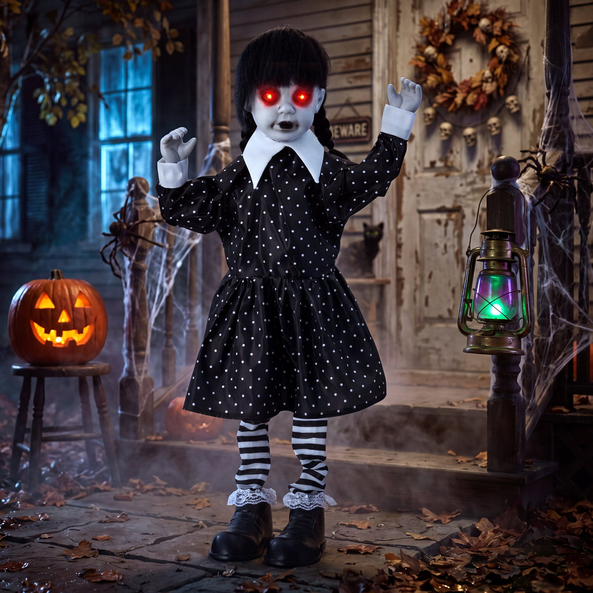 Joyfy 7.8 Ft(93.6 in) Halloween Grim Reaper Decorations Outdoor, Rotatable Flying Scream Scarecrow Skeleton Ghosts Decor for Graveyard Haunted House Props, Garden, Porch, Yard Lawn