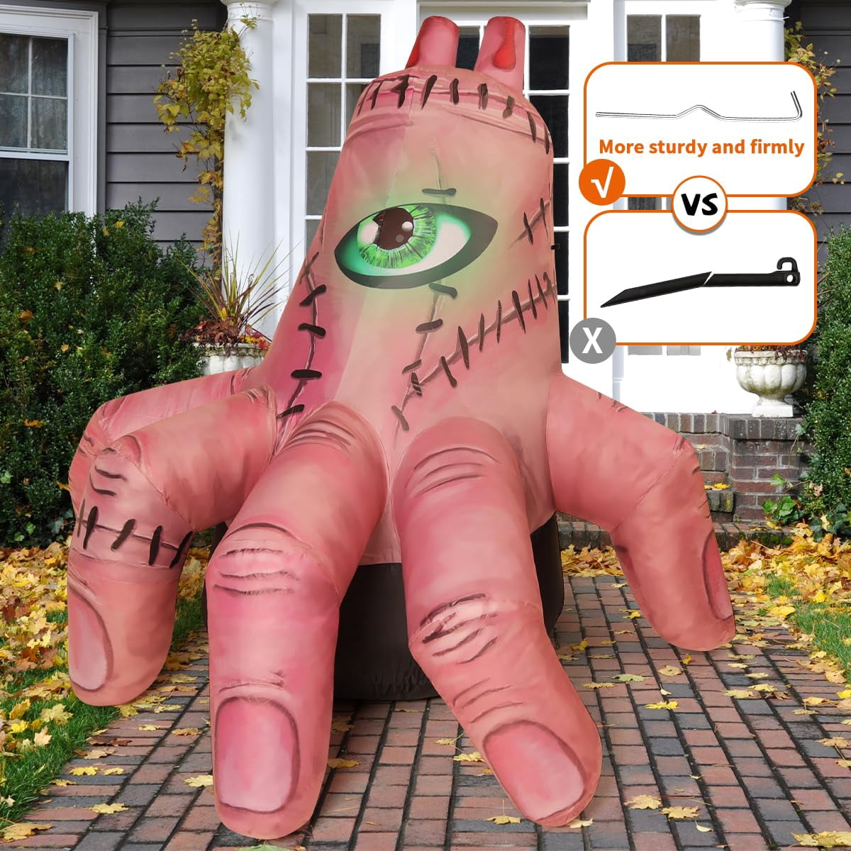 COMIN 6 FT Halloween Inflatables Hand Outdoor Decorations Scary Blow up Hand with Built-in LEDs for Indoor Party Garden Lawn Yard Decor
