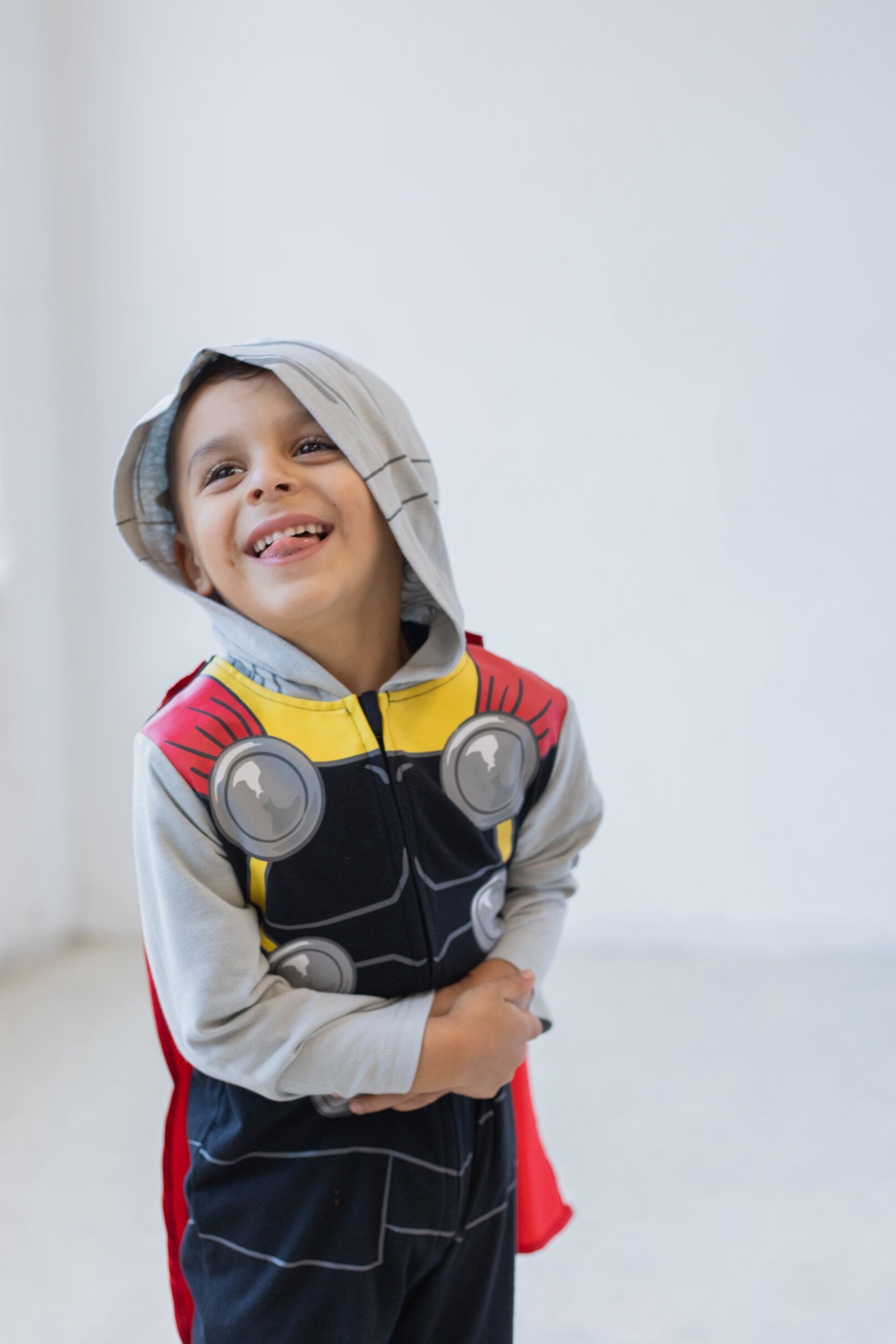 Marvel Avengers Toddler Boy or Girl Cosplay Hooded One Piece Thor Grey