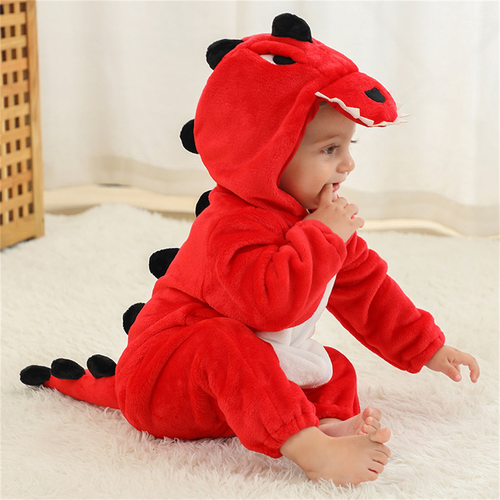WIBACKER 0-3T Unisex Baby Animal Costume Winter Autumn Flannel Hooded Romper Christmas and Halloween Panda Cosplay Jumpsuit