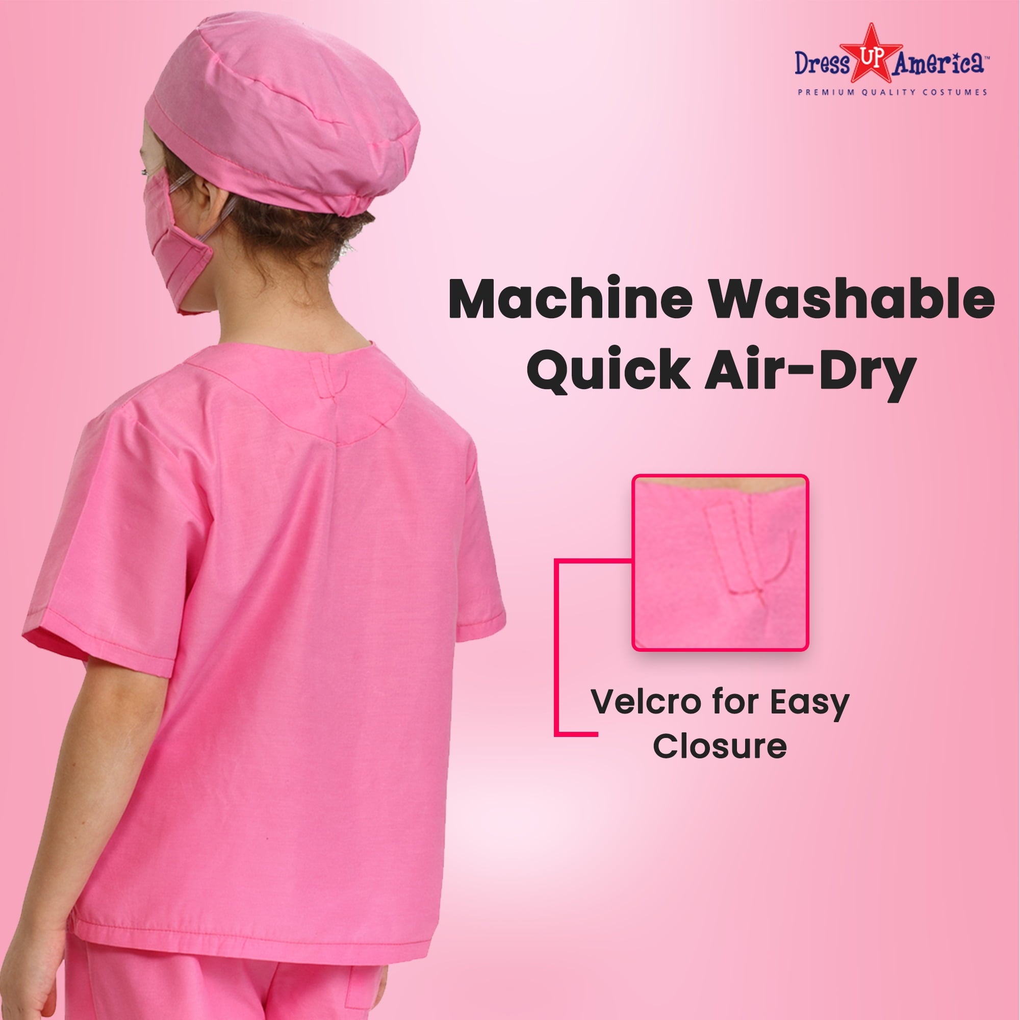 Dress Up America Doctor Scrubs for Kids - Pink Doctor And Nurse Costume for Girls & Boys