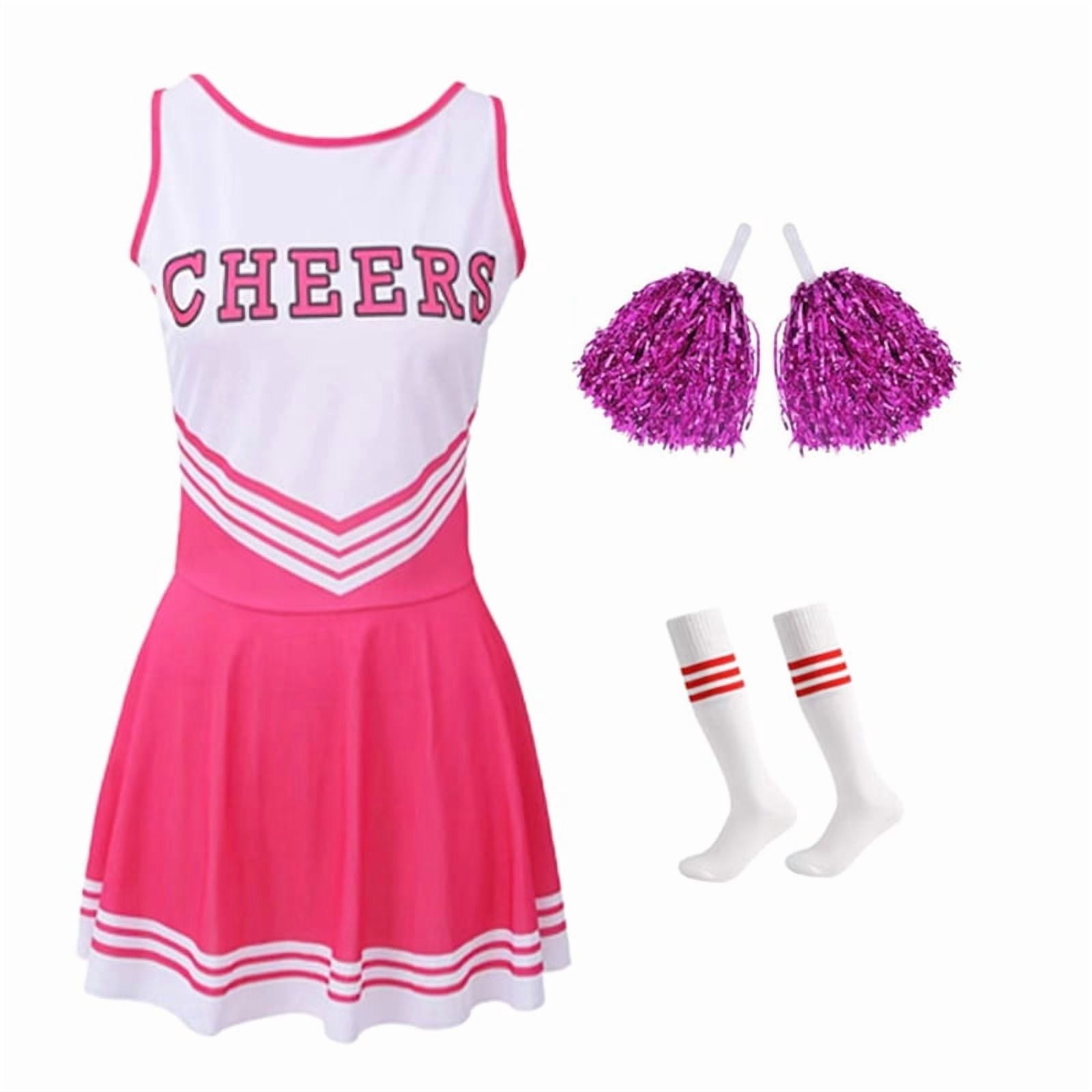 Green Girls Cheerleader Costume Outfit Set,Kids Sleeveless Cheerleading Uniform for Party Birthday Halloween