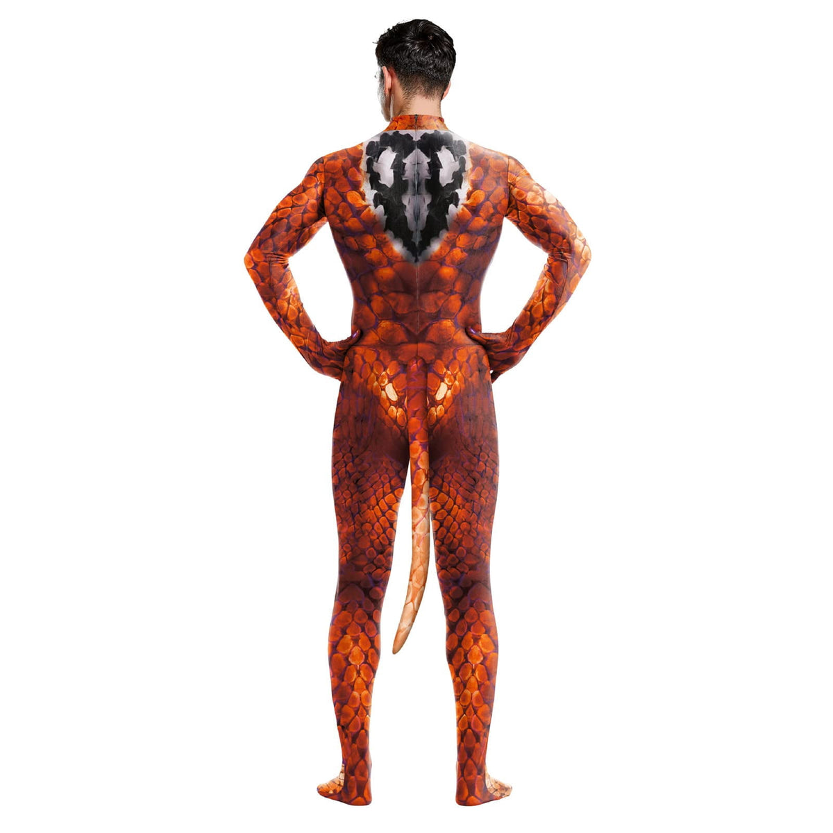 Men's Full Body Dragon Costume Bodysuit with Wings,Mask,Tail,Halloween Dragon Muscle Animal Catsuit Costume