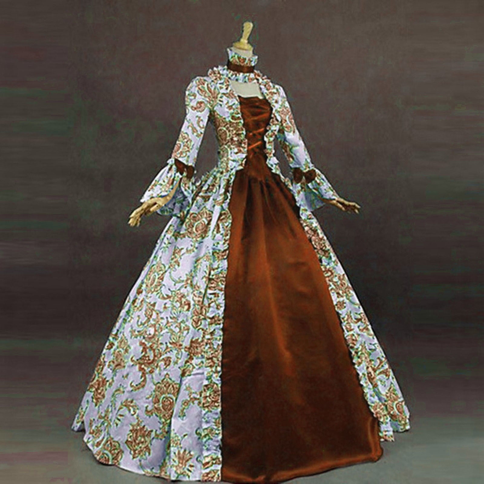DDAPJ pyju Medieval Dress for Women Evening Masquerade Ball Gowns Vintage 1700S Victorian Renaissance Costume Green XXXXXL