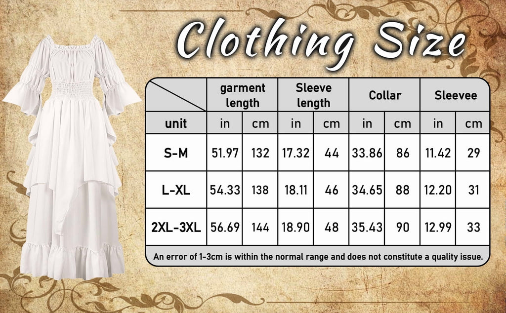 IROOZIGOTO Womens White Medieval Renaissance Maxi Dress Off Shoulder Long Flare Sleeve with Brown Lace Up Corset Belt Halloween Cosplay Costume