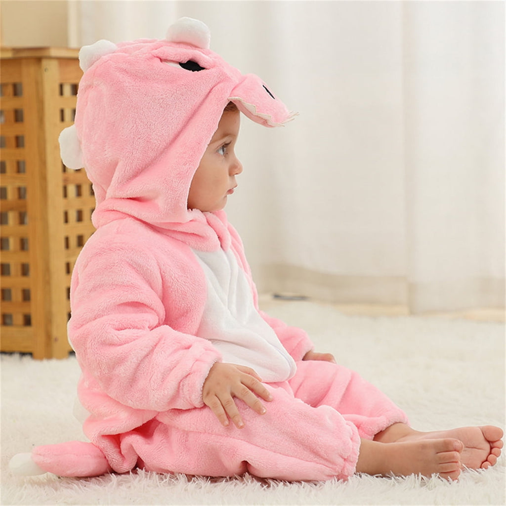 WIBACKER 0-3T Unisex Baby Animal Costume Winter Autumn Flannel Hooded Romper Christmas and Halloween Panda Cosplay Jumpsuit