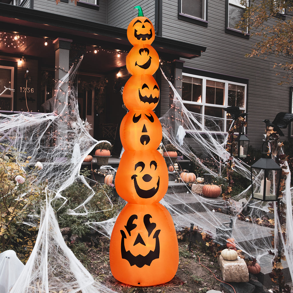 Zimtown 9 FT Halloween Inflatables Pumpkin, Halloween Decoration Blow up Pumpkins w/ Build-in LEDs for Halloween Party