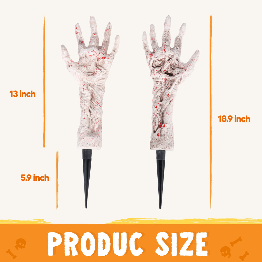 Joyfy 3 Pack Halloween Light up Skeleton Decorations Outdoor,Halloween Graveyard Spooky Skull Stakes Pathway Lights for Halloween Props Yard Decor