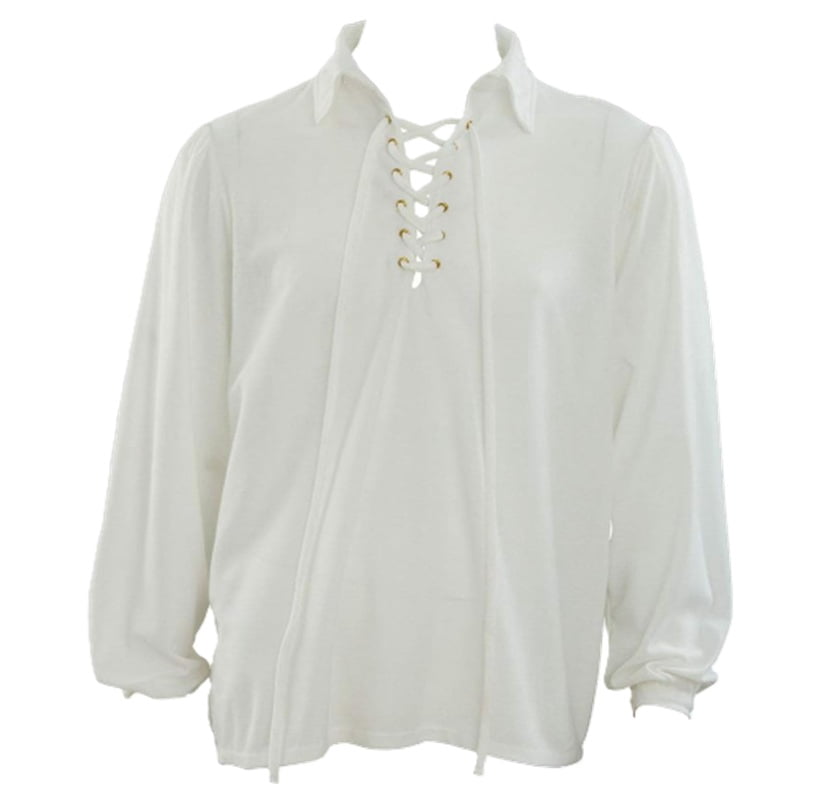 White Renaissance Pirate Shirt - Rock Stars - Costume - Men - LXL