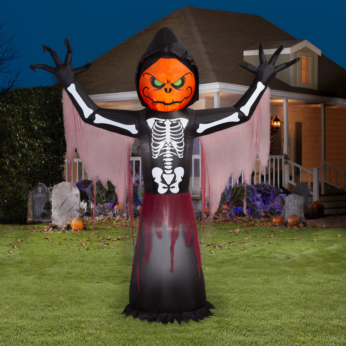 Skeleton Reaper Airblown Yard Inflatable, Multicolor, 8', Halloween by Way To Celebrate