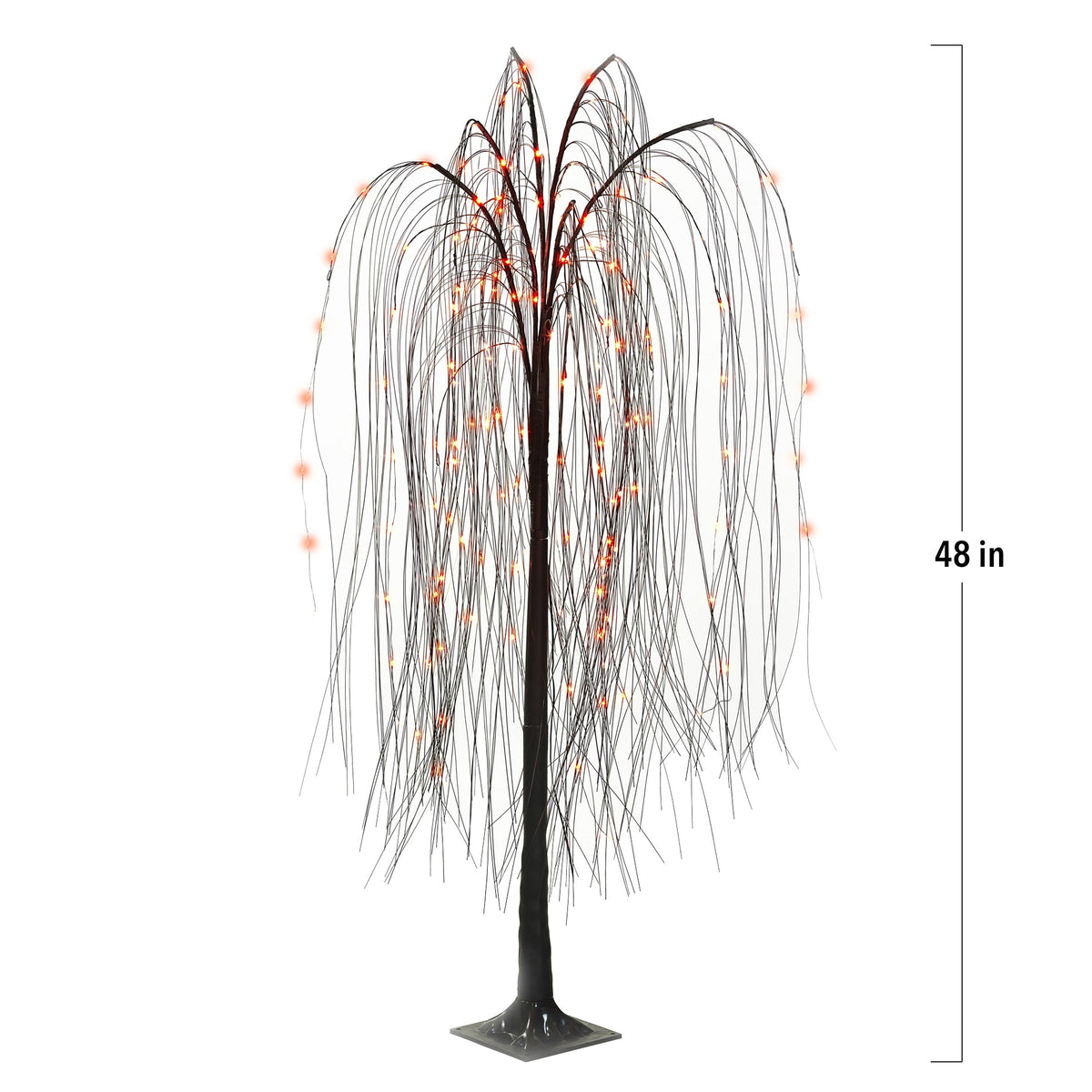 Indoor/Outdoor Battery-Operated 8-Function LED Color-Changing Willow Tree, Orange and Purple, 48", Halloween by Way To Celebrate