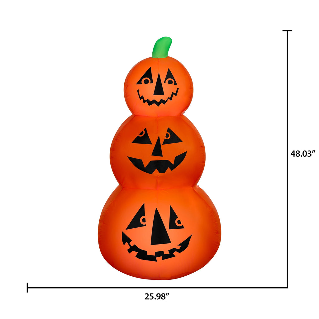 Reversible Jack-o'-Lantern Stack Airblown Yard Inflatable, Multicolor, 4', Halloween by Way To Celebrate