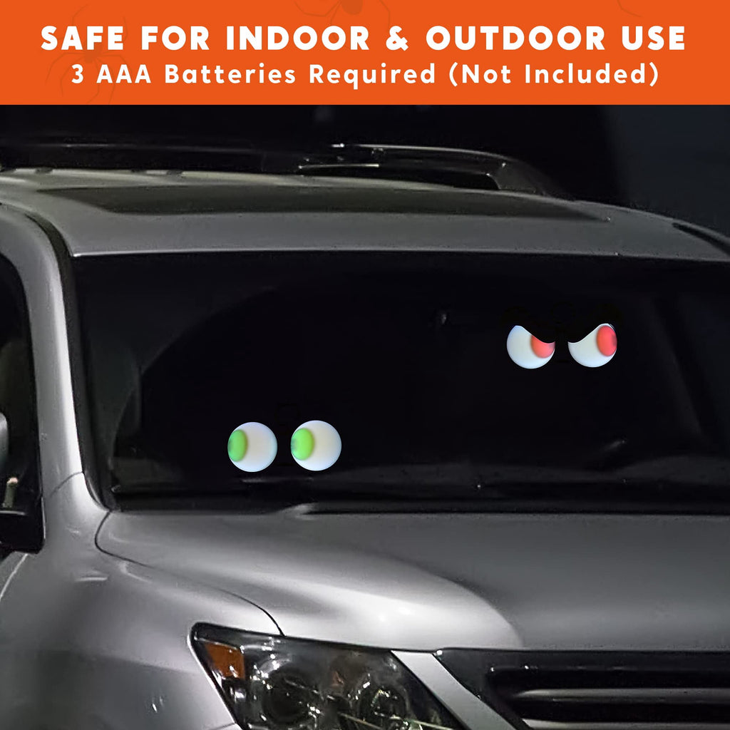Joyfy 3 Pack Halloween Flashing Spooky Eyes Lights Decorations Outdoor Indoor, Dark-activated Battery Operated Glowing Eyes with Timer,Hangable Halloween Light Decorations for Car Yard Lawn Garden