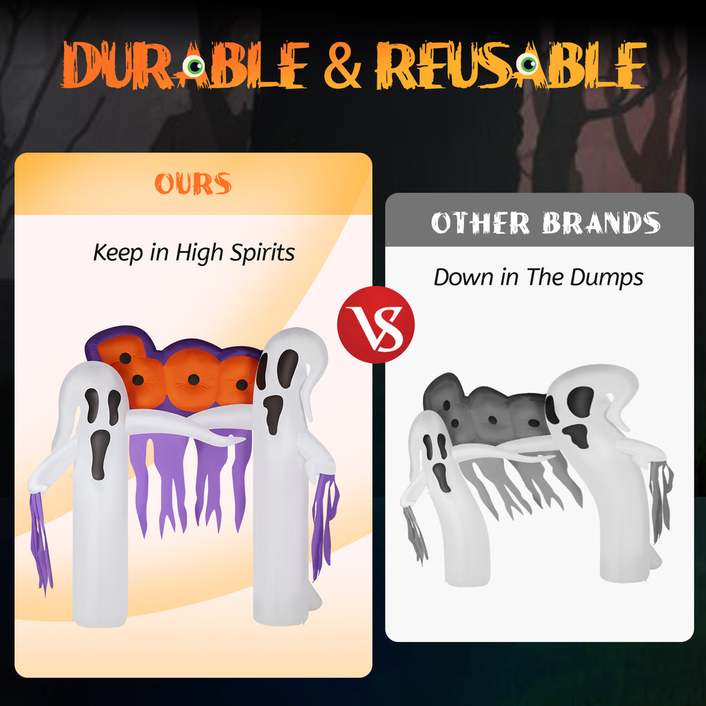 UBesGoo 10 ' Halloween Ghost Arch Outdoor Halloween Inflatables for Patio Garden Decor