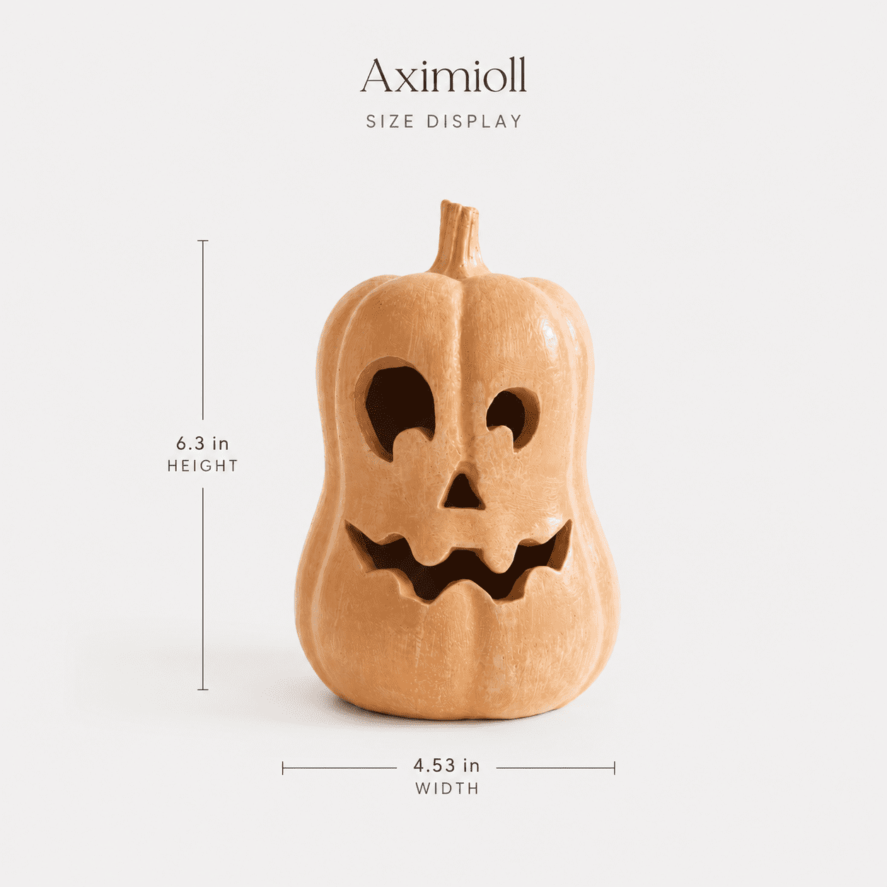 Halloween Handcrafted Jack-O'-Lantern, 5.5" Hand-Carved Pumpkin Decor, Durable Kiln-Fired Autumn Halloween Centerpiece for Indoor Tabletop, Mantle & Fall Home Decoration 2026