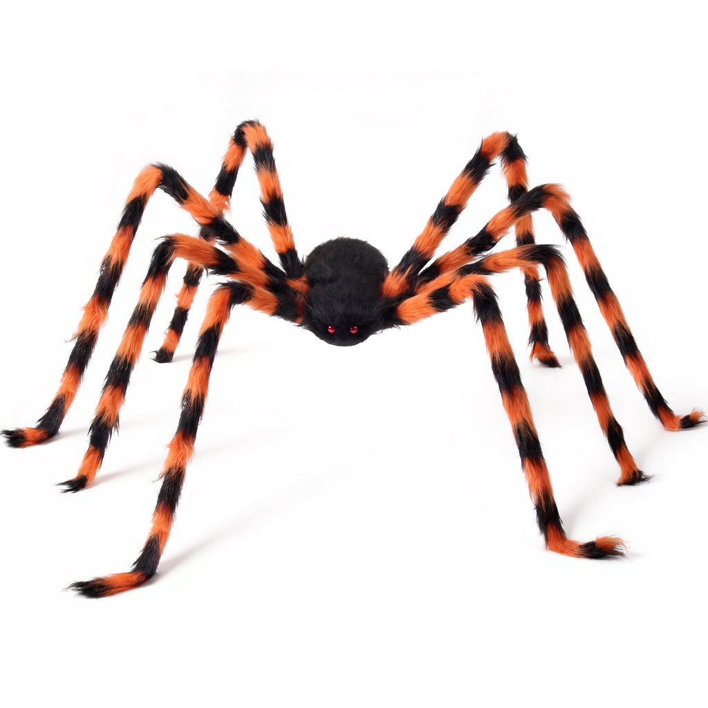 Joyfy 5 ft Scary Giant Spider Halloween Decorations Outdoor,Poseable Spider Lifelike Hairy Prop for Yard,Haunted House,Tree or Porch Party Decorations,Black