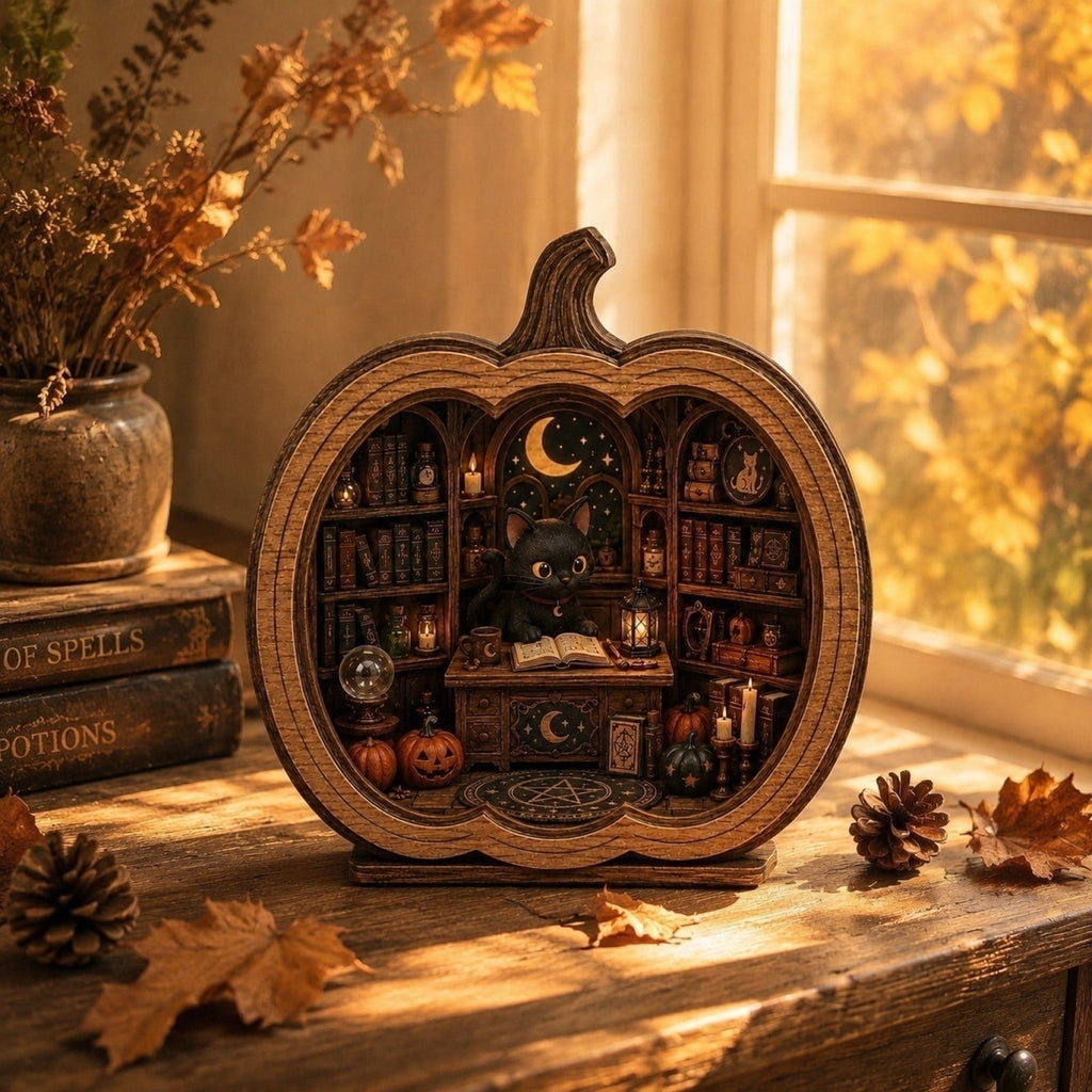 THOPBPRK Black Halloween Pumpkin Decoration for Home, Gothic Table Centerpiece Decor, Fall Figurine for Party and Seasonal Indoor Display
