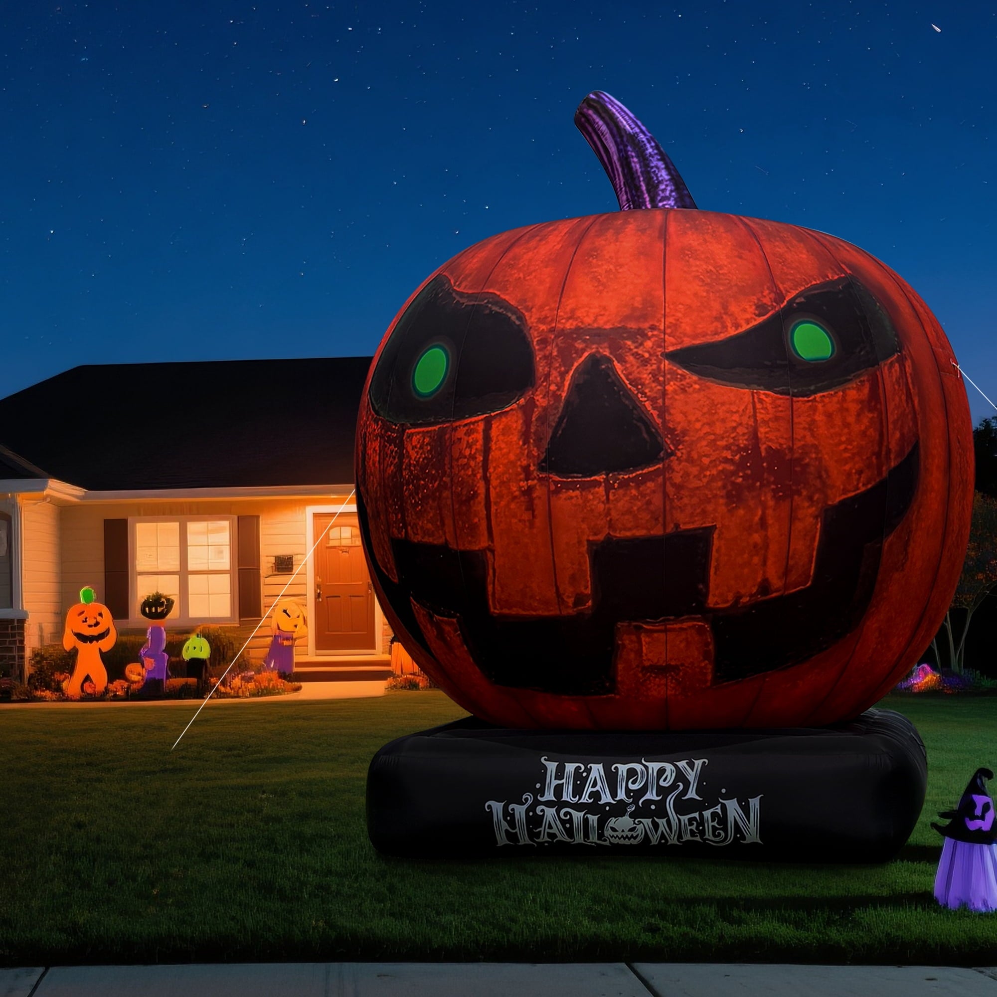 Wellcomer 20ft Giant Inflatable Pumpkin with Blower - Halloween Outdoor Decor