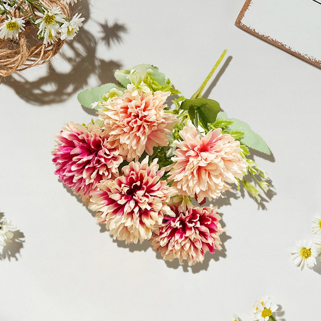 Artificial Fall Flowers Bouquet, 6 Heads Chrysanthemums Mum Spray, Fall Home Decor for Thanksgiving & Halloween, Wedding Bouquets, Kitchen Table Centerpieces, Autumn Decoration