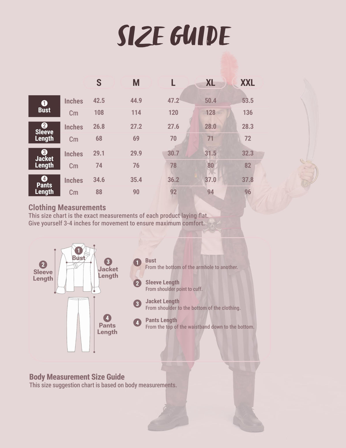 Joyfy Men Pirate Costume Set, Adult Halloween Costume Renaissance Medieval Viking Pirate Costume for Halloween Fancy Dress Up Party Cosplay