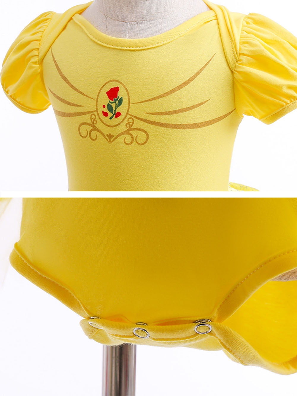 WIBACKER Infant Baby Girls Princess Romper Costume Onesie Fancy Dress Bodysuit with Headband Halloween Birthday Dresses