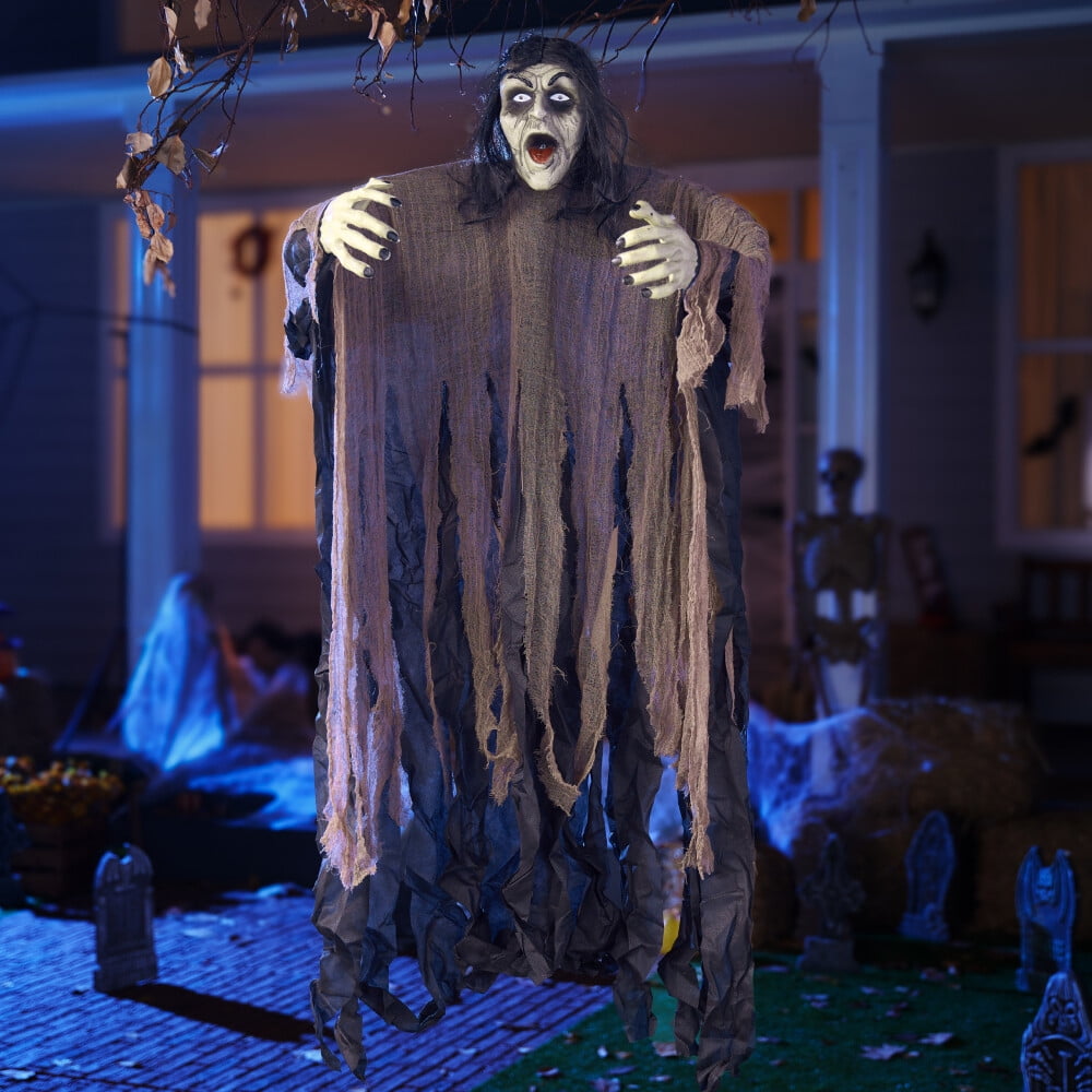 Joyfy Halloween Decorations Outdoor Groundbreaker Creepy Life Size Light Up Climbing Zombie Groundbreaker with Sound,Motion Activated Halloween Decorations Haunted House Decorations