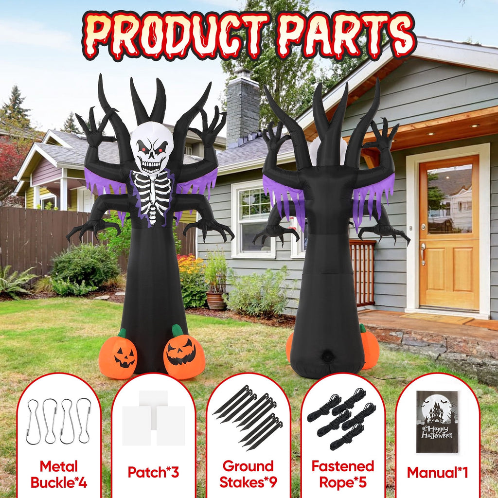 Toiyjofe 6ft Halloween Inflatable Black Cat with Jack-o'-Lantern & LED Lights, Trick-or-Treat Yard Decoration with Witch Hat for Outdoor Lawn & Porch
