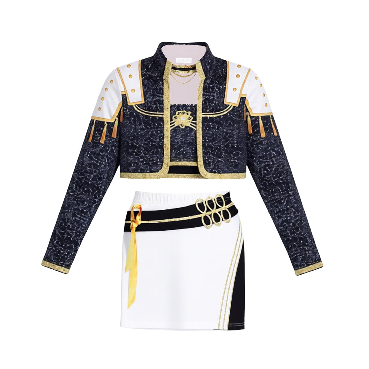 Halloween Costume Pop Star Stage Outfit Pop Idol Jacket Top and Shorts 3-Piece Set