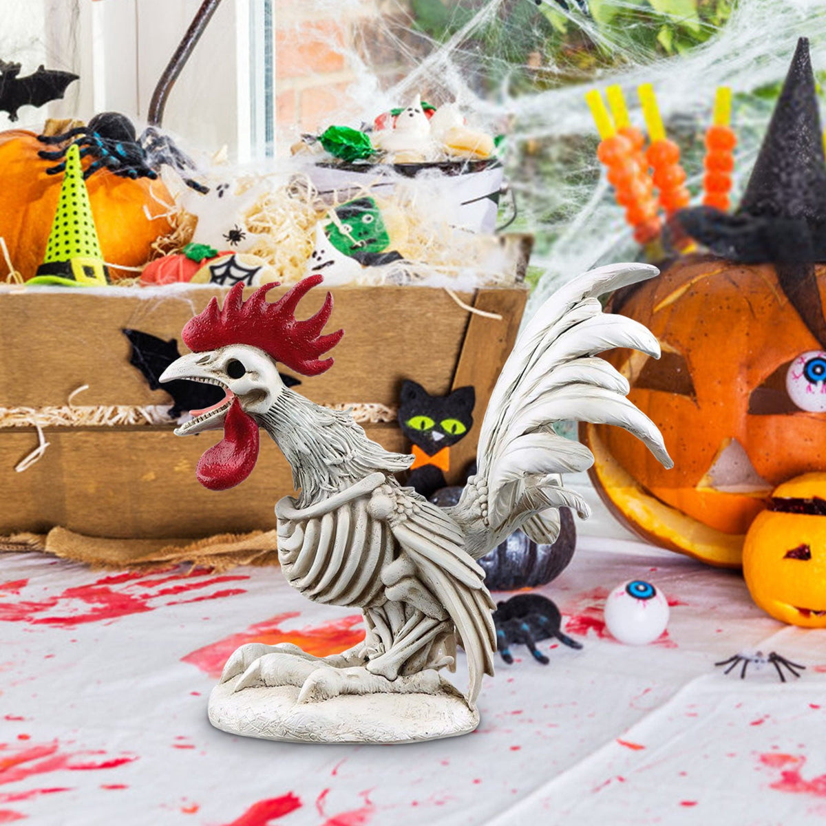 amlbb Halloween Decoration Halloween Skeleton Horror Decorations Simulation Animals Skeleton Ornaments Bar Decoration Frogs Skeleton on Clearance