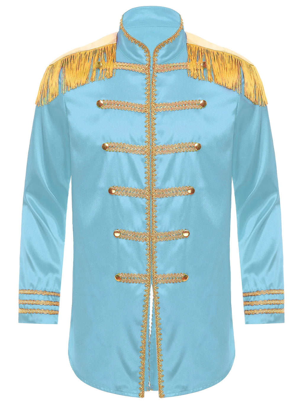 Eandarui Men's Halloween SGT Sergeant Pepper Costume Jacket Fancy Dress Hippie Music Star 1960s Shirt Red M