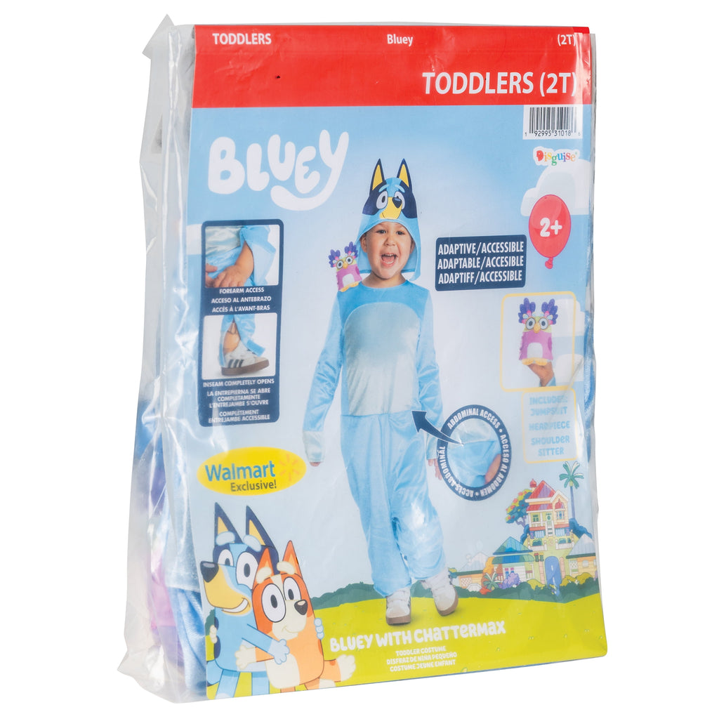 Bluey 'Bluey' Halloween Adaptive Costume for Children, Toddlers Size 3T-4T, by Disguise