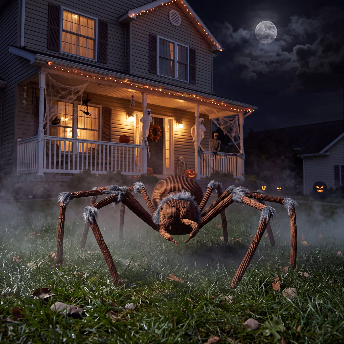 Joyfy 45inch Giant Spider Halloween Decorations,Scary Spider Halloween Outdoor Party Decorations Props Halloween Yard Decorations,Black