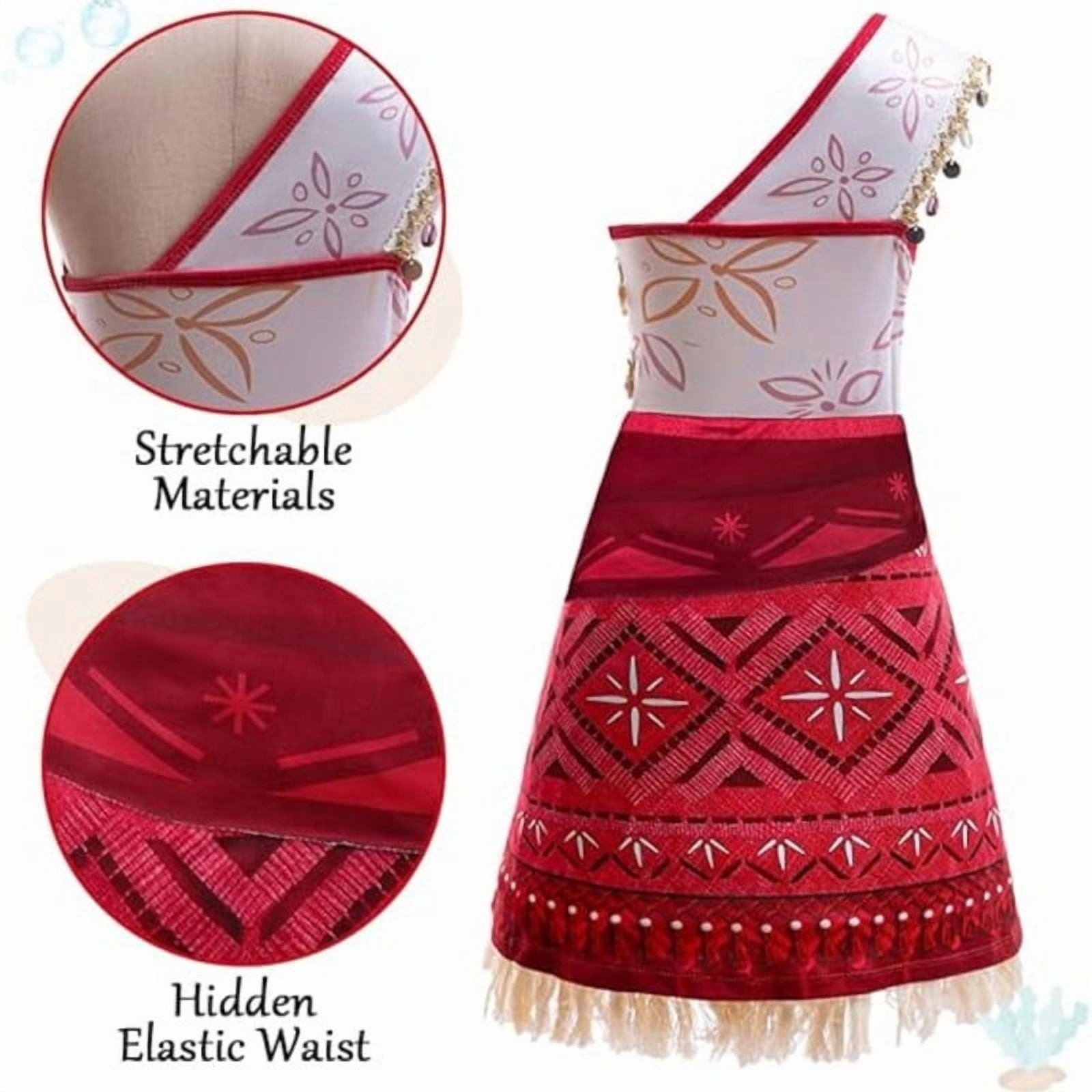 Jurebecia Princess Costume for Girls Dress Halloween Cosplay Outfits Birthday Fancy Tween Dress with Accessories 130 cm 7-8 Years